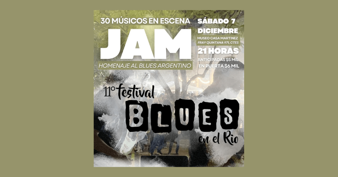 Blues en el Río celebrará su 11° Festival con una jam de treinta músicos en escena  